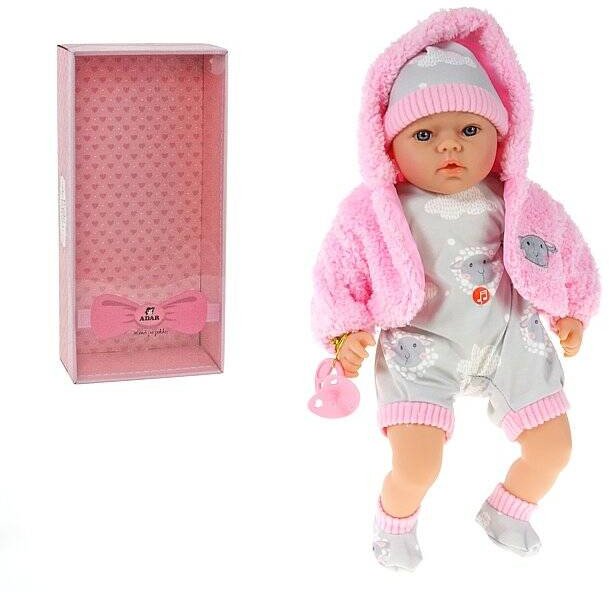 Adar Lalka bobas 45cm ze smoczkiem, dźwiękiem 544444-560239
