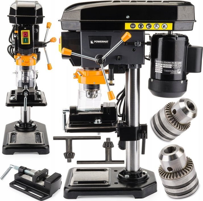 Wiertarka Powermat Wiertarka stołowa słupowa kolumnowa 1600w + imadło POWERMAT PM-WS-1600M