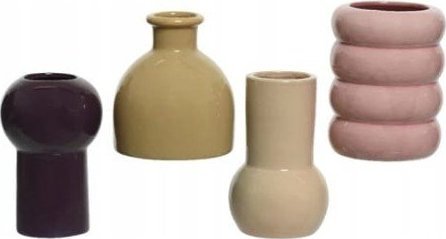 Kaemingk Wazon porcelanowy dekoracyjny na kwiaty 8x8x12 cm