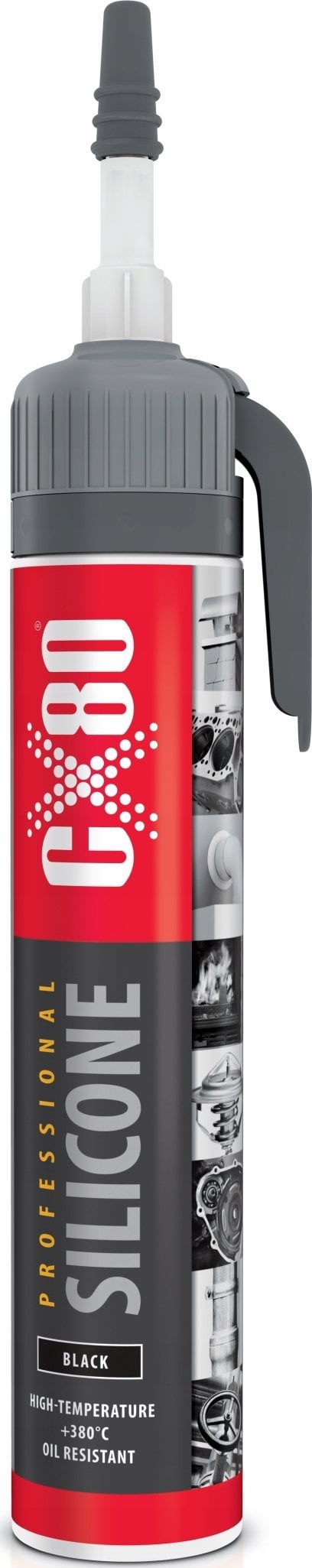 CX80 Silikon professional 210G Premium wysokotemperaturowy czarny CX80