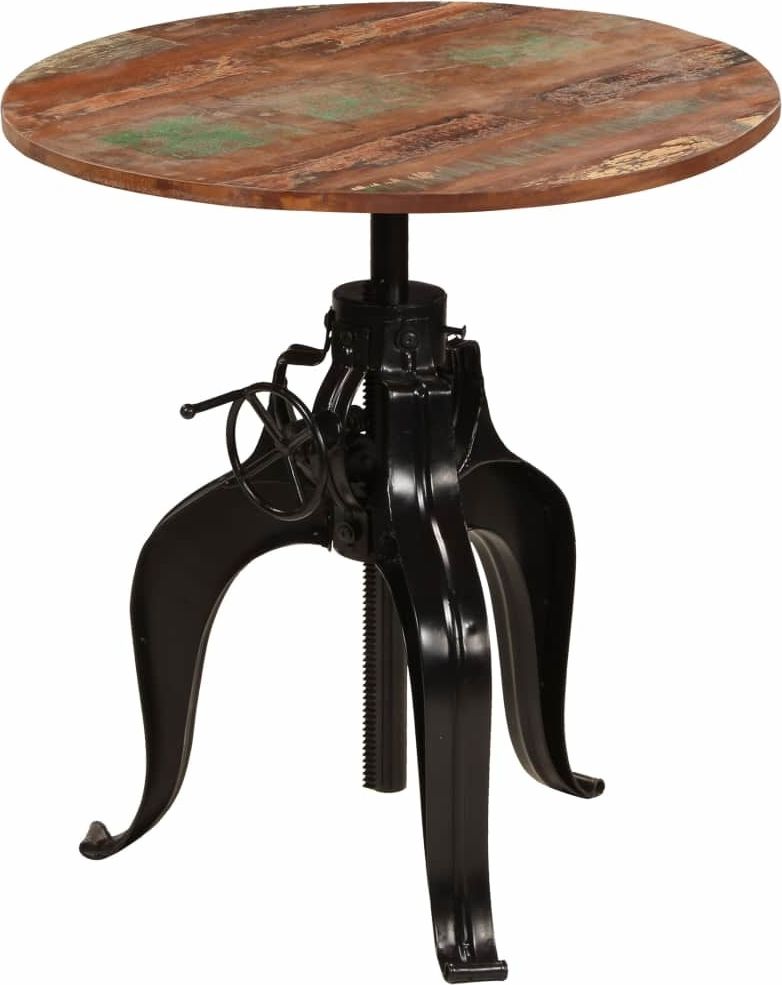 vidaXL Stolik barowy z litego drewna odzyskanego, 75x(76-110) cm