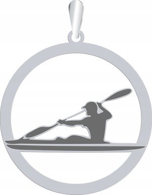 Radziszewska Jewellery Srebrna Zawieszka Kajakarstwo GRAWER GRATIS