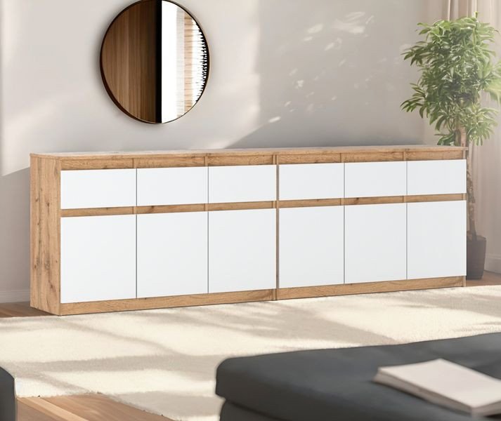 Komoda Do Salonu Szafka Nowoczesna 240cm Dąb Wotan San Sebastian Salon
