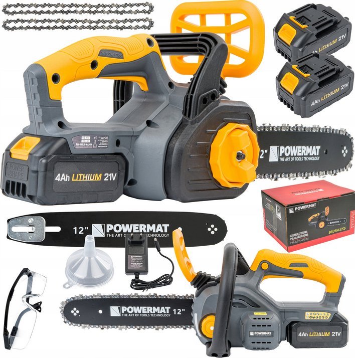 PIŁA ŁAŃCUCHOWA AKUMULATOROWA GAŁĘZIÓWKA MINI PILARKA 2x AKU 4AH 2x ŁAŃCUCH