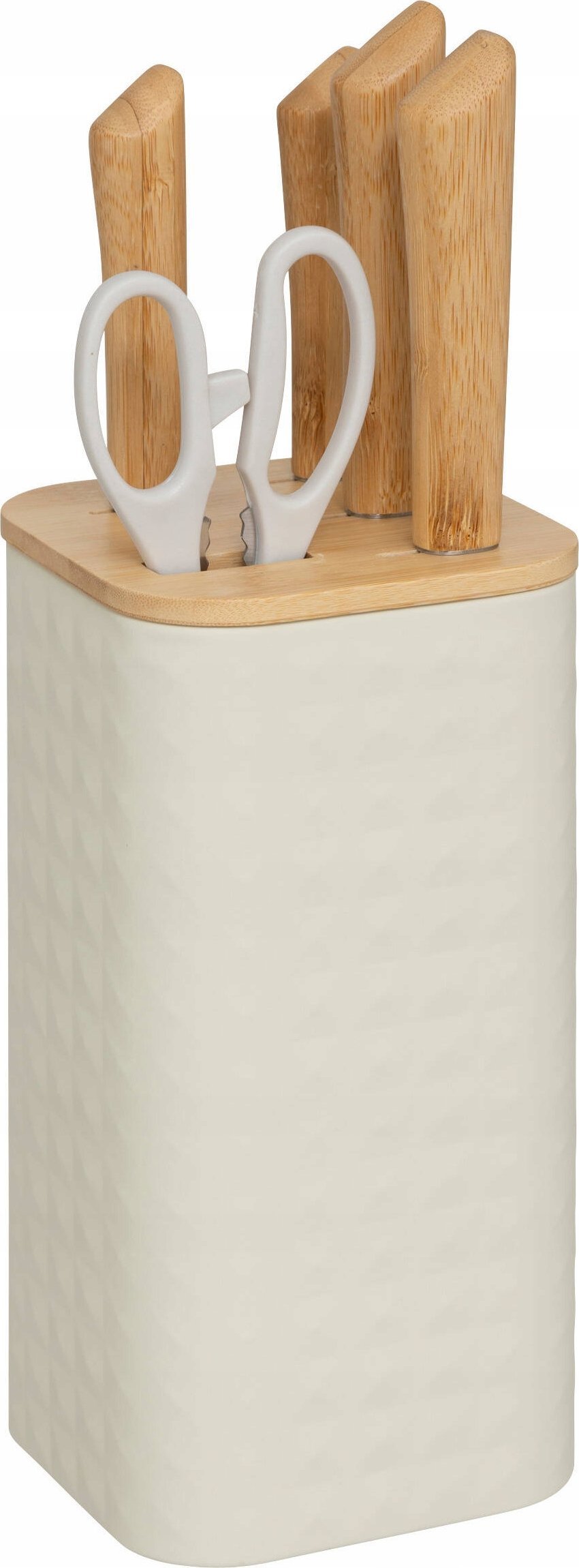 Blok na 4 noże i nożyczki SENSIA, 6 elementów