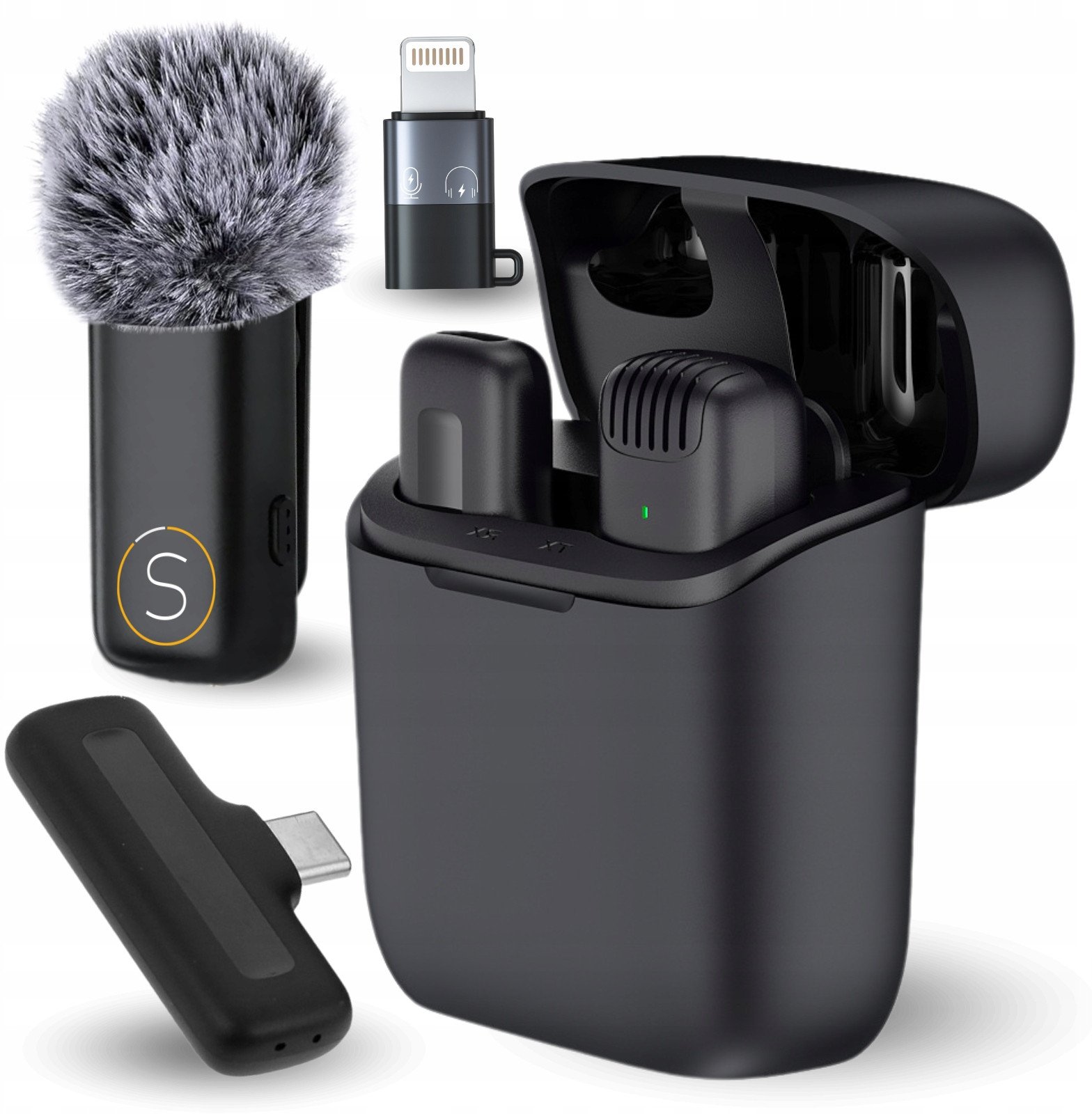 Mikrofon Krawatowy Bezprzewodowy do Telefonu USB C Xiaomi Samsung Oppo