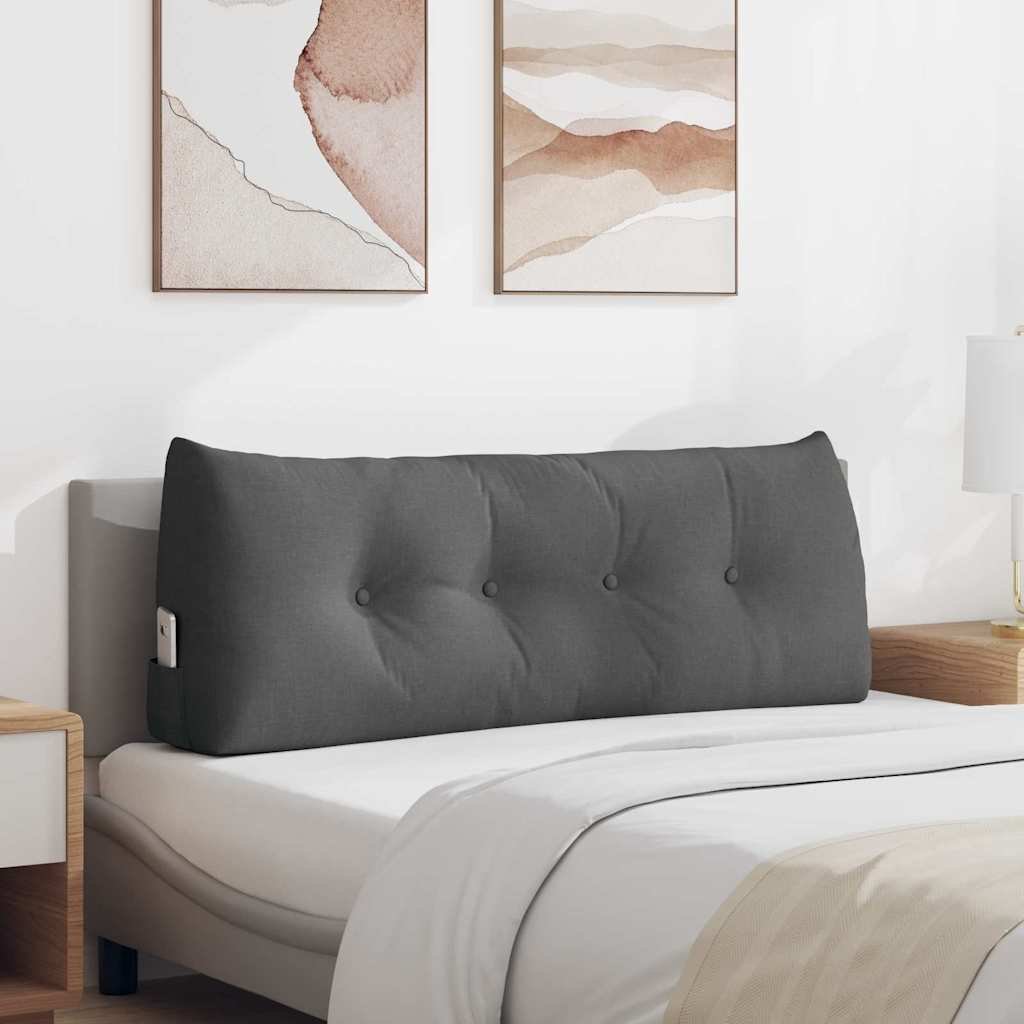 vidaXL Poduszka na plecy ciemnoszary 120 x 24 x 50 cm tkanina