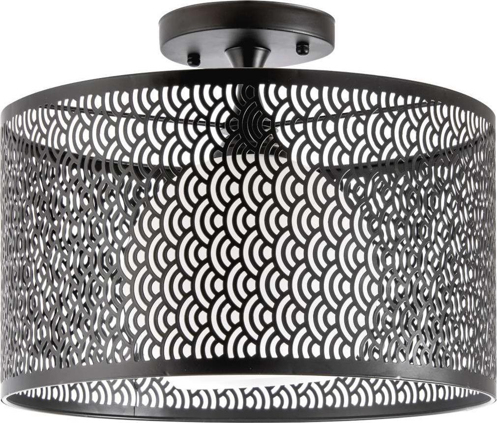 Lampa sufitowa VEN Plafon LAMPA sufitowa VEN N2100/1H ażurowa OPRAWA dekoracyjna kula szklana czarna biała