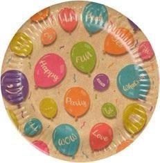 Arpex Talerze papierowe Kraft Balloons 12szt