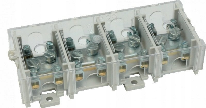 Odgałęźnik instalacyjny 4-torowy (1x25mm/4x6mm) LZ4*25/6P mocowanie do podłoża i TS 35, z pokrywą, szary 84171002