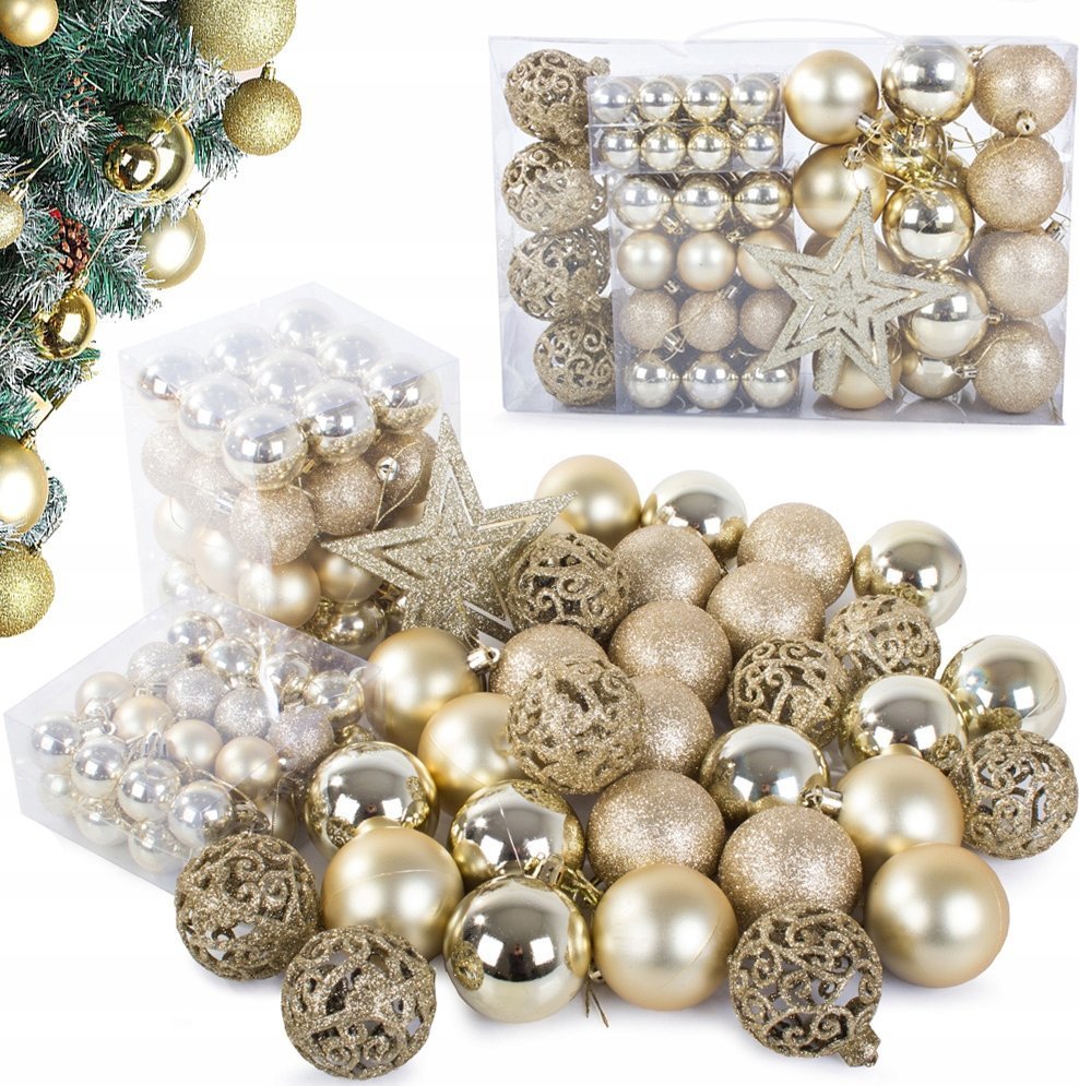 Dekoracja świąteczna Verk Bombki choinkowe na choinkę 6/4/3 cm zestaw 100szt Bombki choinkowe na choinkę 6/4/3 cm zestaw 100szt