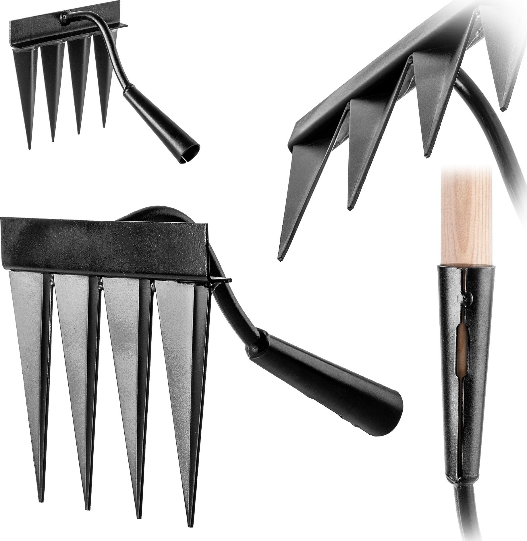 Kadax KADAX Motyczka Do Pielenia 4-Zębna Motyka Pazurki Ogrodnicze Spulchnianie Roślin