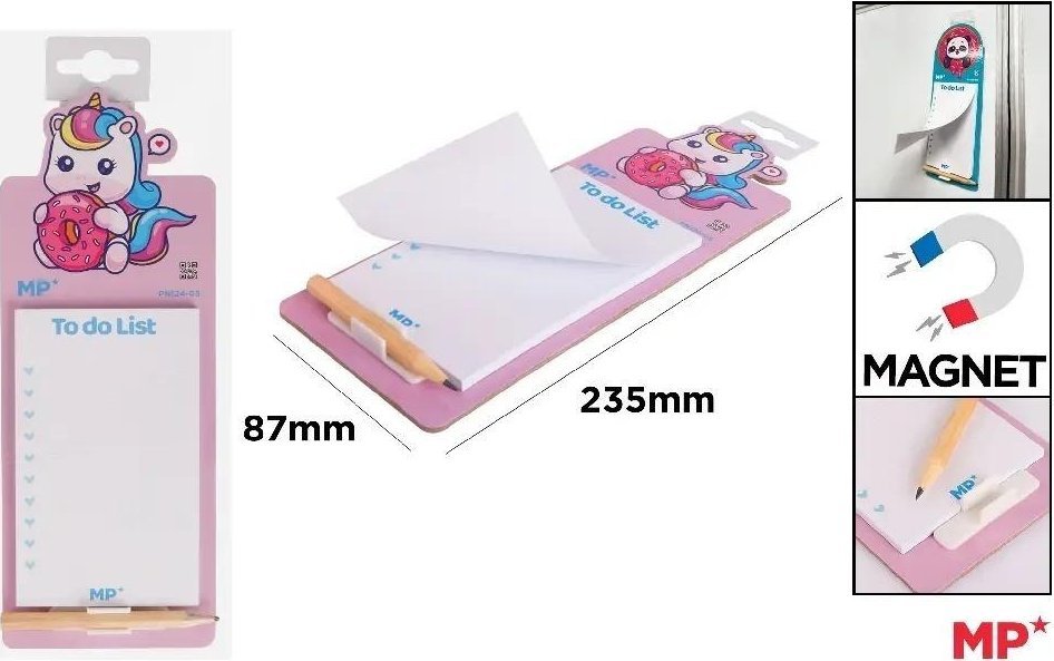 Teka Notes magnetyczny na lodówkę z ołówkiem - Jednoroż