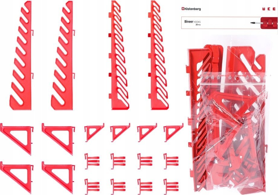 Kistenberg ZESTAW WIESZAKÓW UCHWYTÓW DO TABLICY WARSZTATOWEJ 20SZT KISTENBERG