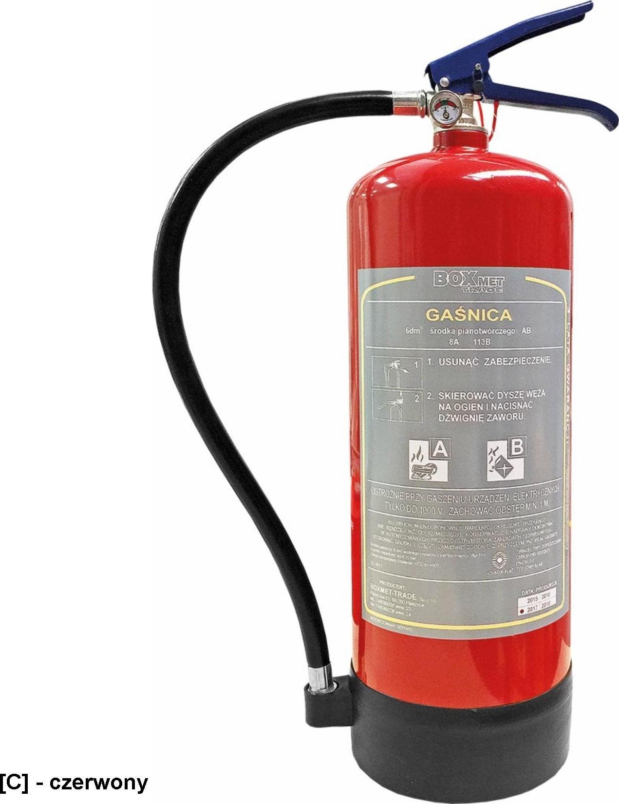 Boxmet BX-GWP-6XAB - gaśnica pianowa do zabezpieczenia obiektów użyteczności publicznej, 12 sekund