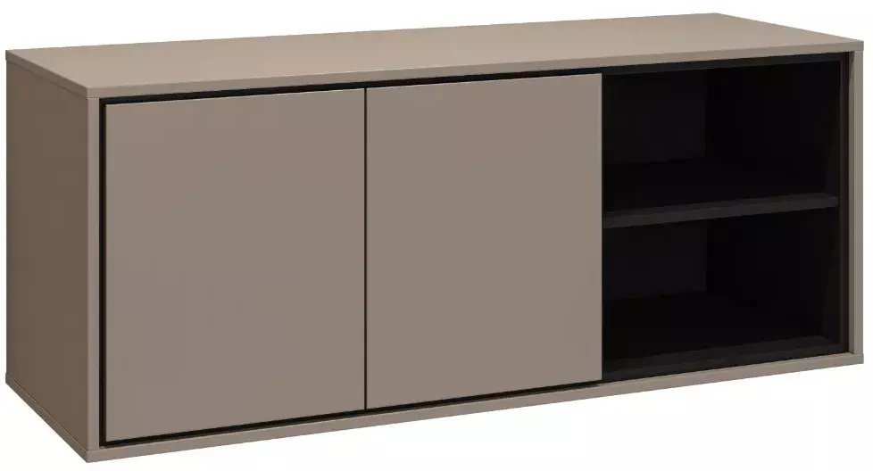 Szafka pod umywalkę nablatową GAJA 2D 120cm congo/czarna z regałem HELVETIA