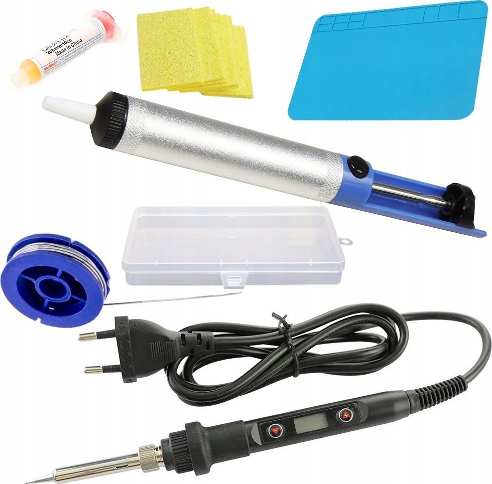 Rosfix LUTOWNICA KOLBOWA Z WYŚWIETLACZEM MATA CYNA ODSYSACZ ORGANIZER GĄBKA TOPNIK