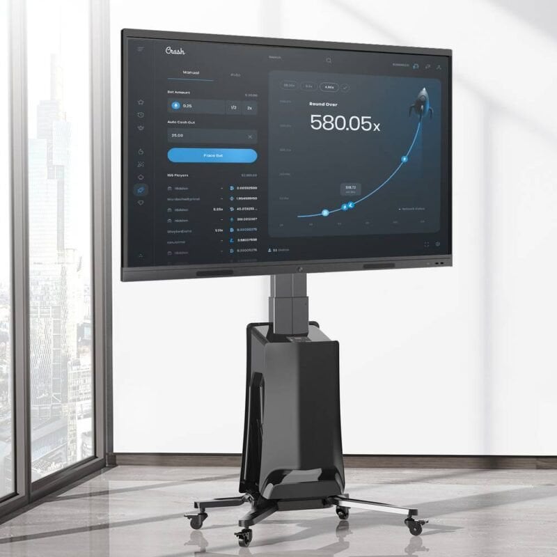 G85B - Profesjonalny elektryczny mobilny stojak TV wózek do telewizorów LCD LED 55"-80"