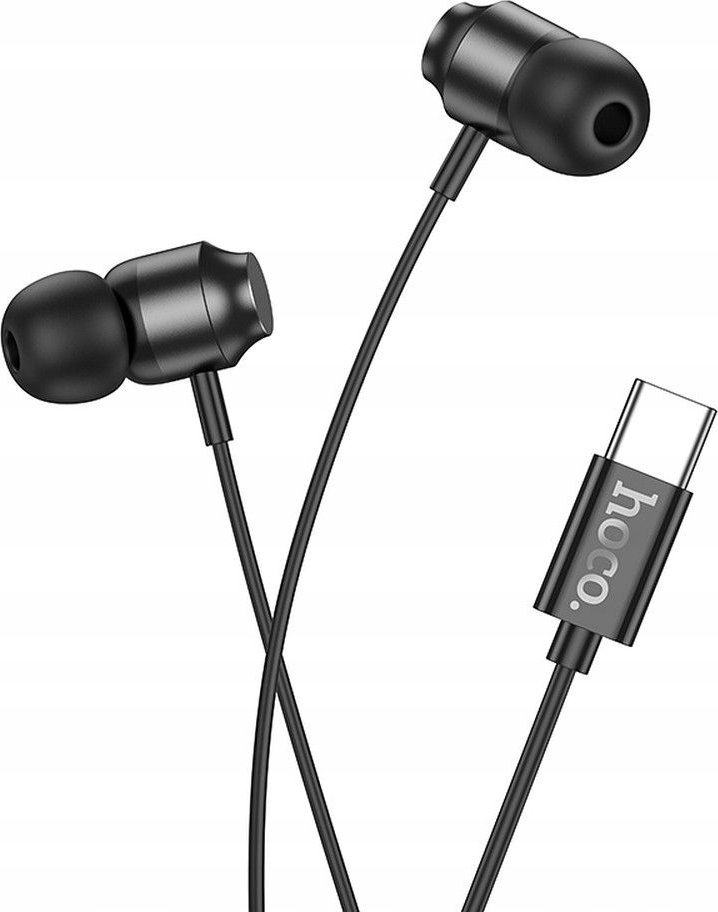 Słuchawki Hoco HOCO słuchawki przewodowe Typ C z mikrofonem M122 czarne