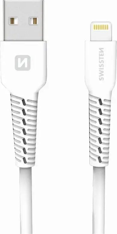 Kabel USB Swissten USB-A - Lightning 1 m Biały (SW-BA-LIGH-3A-1M-WH)