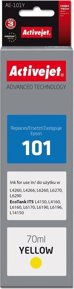 Tusz Activejet Activejet Tusz AE-101Y Buteleczka z atramentem - zamiennik Epson 101 Supreme 70 ml yellow -
