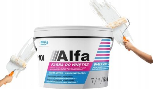 Primacol Farba akrylowa do ścian kryjąca biała 9l Alfa