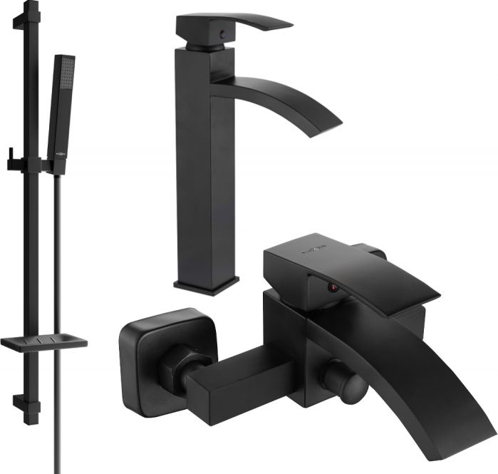 Mexen Mexen Libra DQ77 zestaw wannowy, czarny - 745113DQ77-70