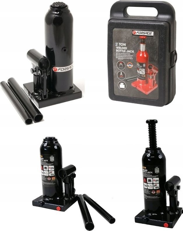 Forsage Lewarek hydrauliczny 2t z zaworem (h min 150mm, h max 278mm, waga 2,6 kg) w walizce