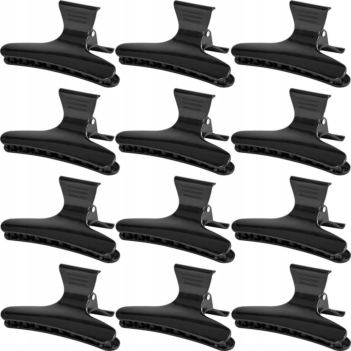 Activeshop Klamry fryzjerskie do włosów kraby E-49 12 szt. czarne