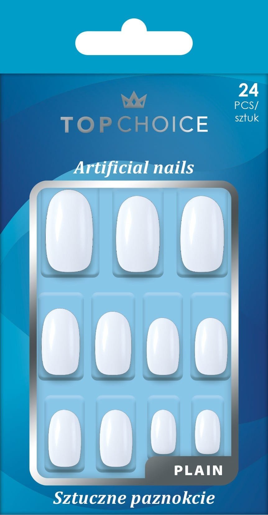 Top Choice TOP CHOICE Sztuczne paznokcie mleczne owalne