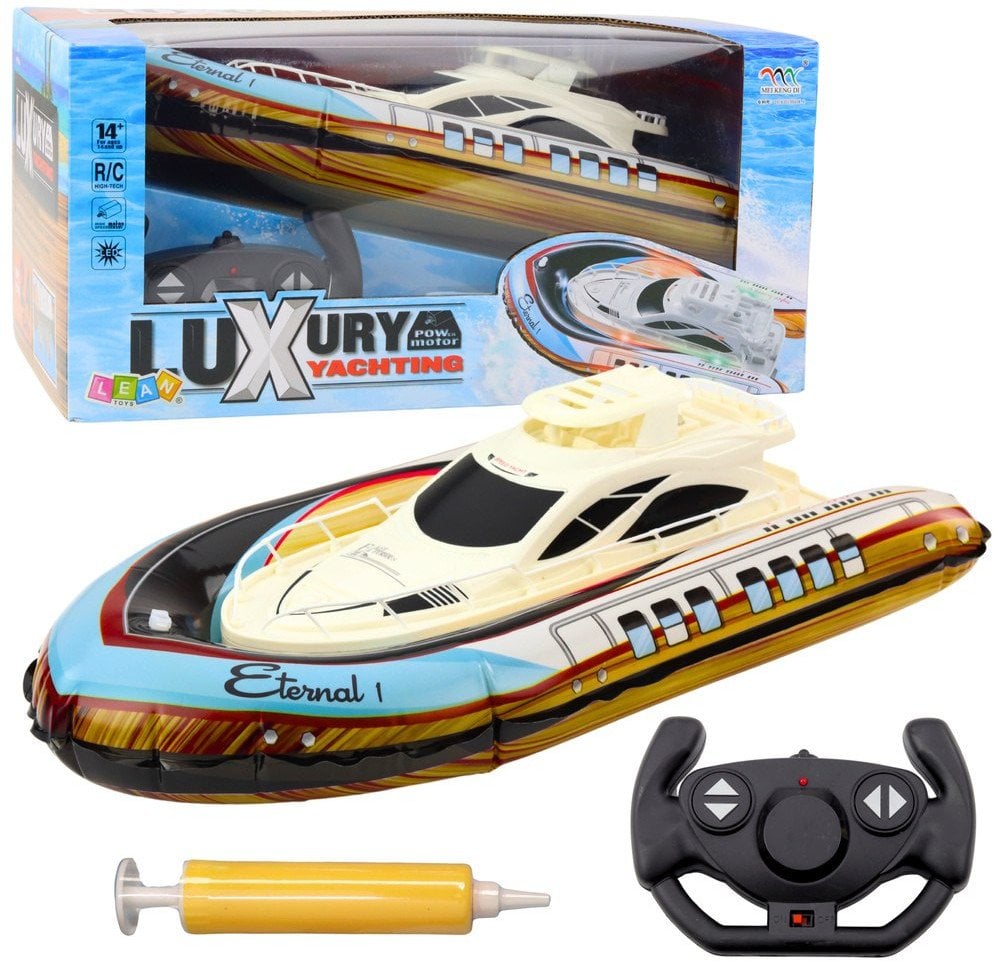 Luksusowy Jacht Łódź Pompowana Zdalnie Sterowana RC Światła LED