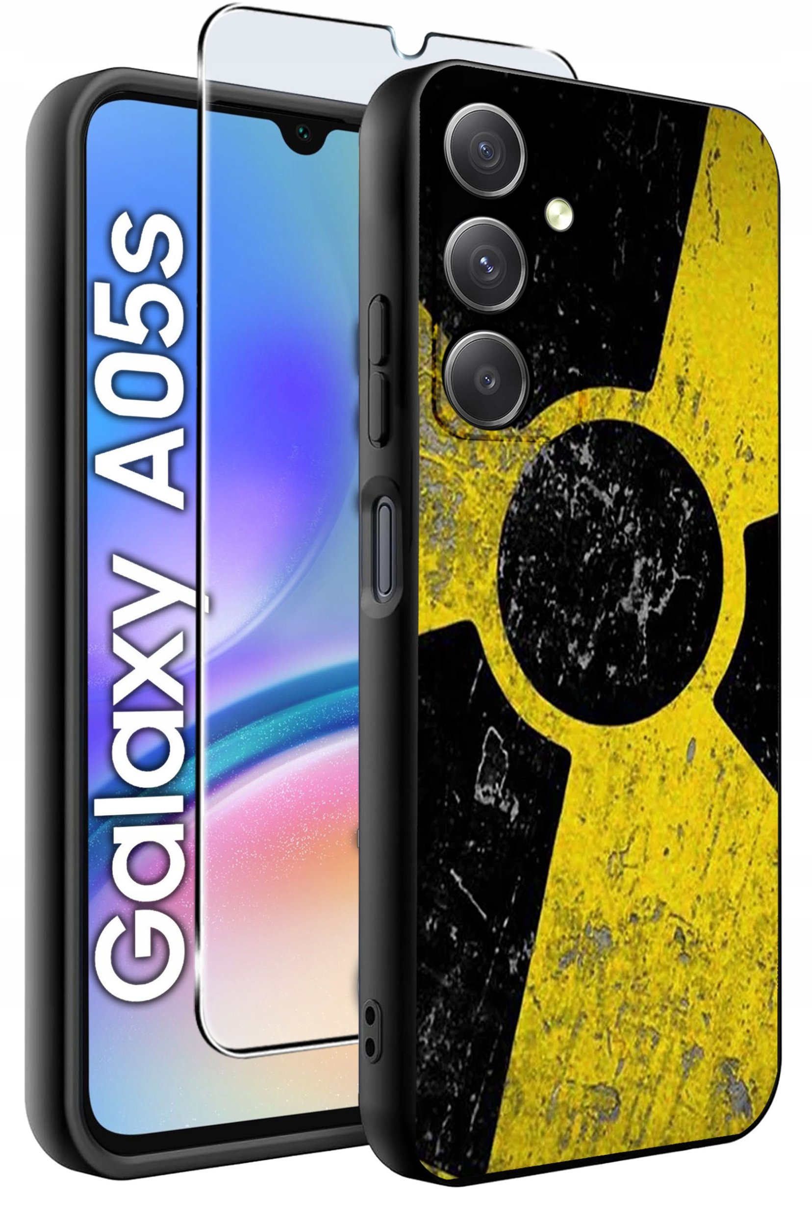 ETUI do Samsung A05s WZORY | SILIKONOWE MATT CASE + SZKŁO 9H