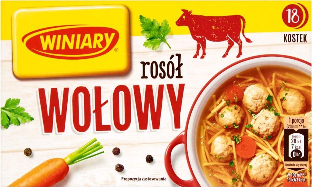 WINIARY Winiary Rosół wołowy 180 g (18 sztuk)