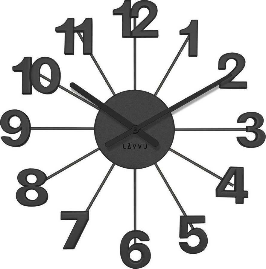 Lavvu Zegar ścienny Lavvu LCT5001 czarny mat, średnica 42 cm .