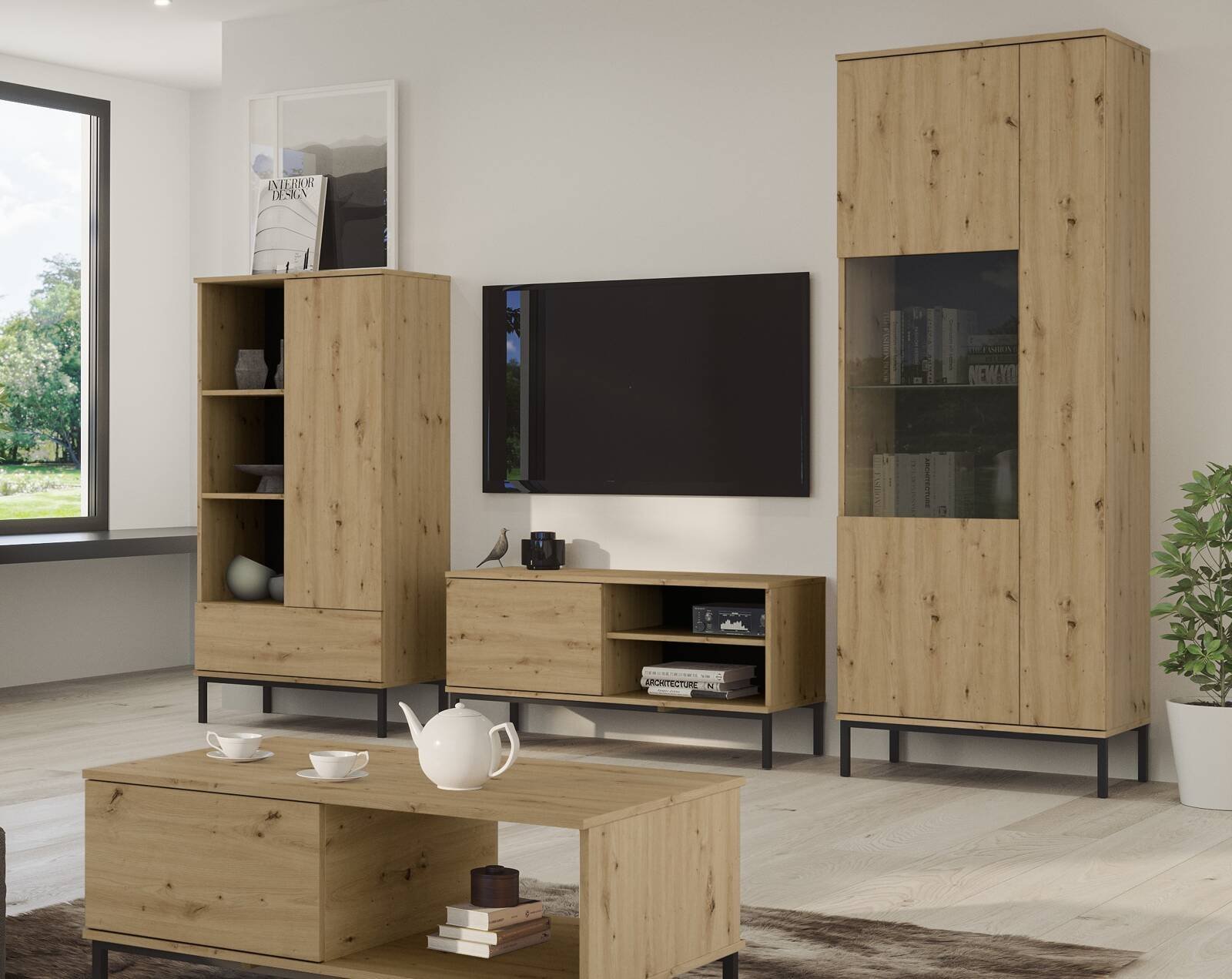 Ravio Meble do salonu Dallas IV kolor dąb artisan