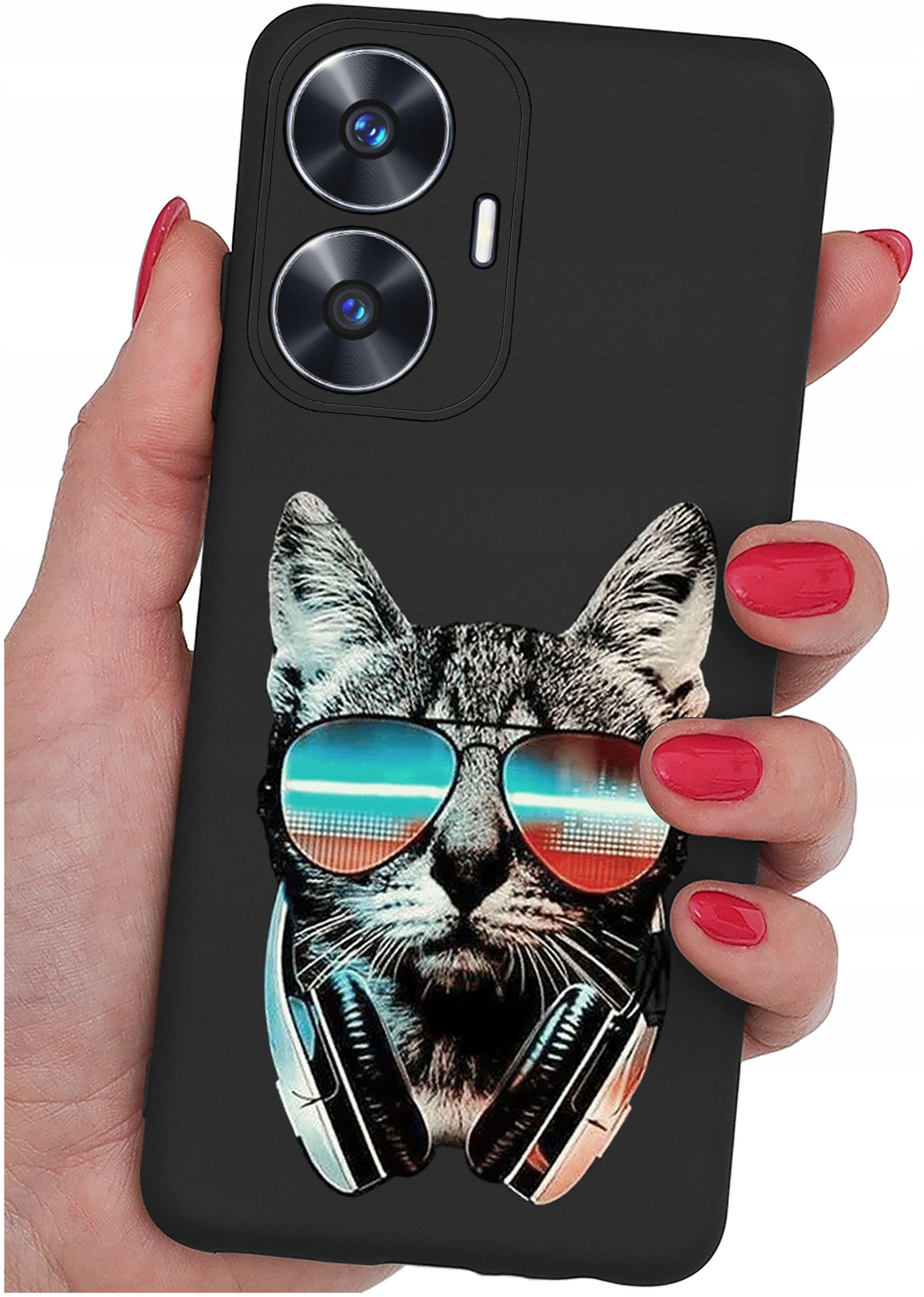 ETUI do Realme C55 WZORY |SILIKONOWE MATT CASE + SZKŁO 9H