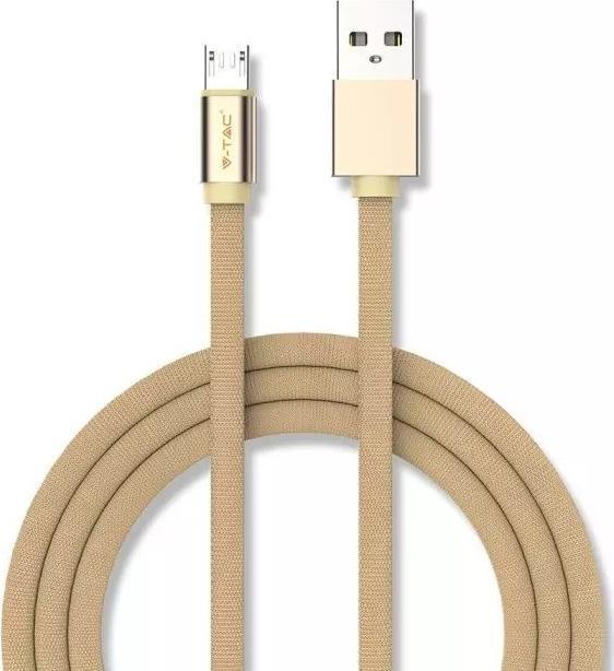 Kabel USB V-TAC USB-A - microUSB 1 m Złoty (1_778211)