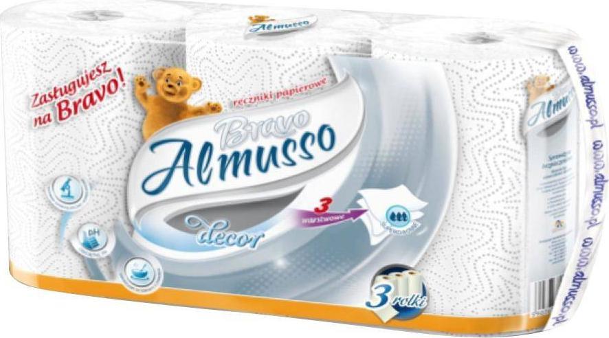 Almusso Ręcznik papierowy Bravo Biały 3 warstwowy 3 szt.