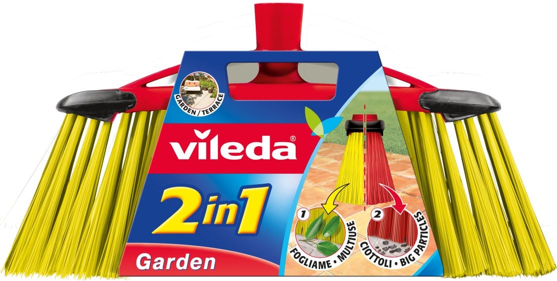 Vileda FLOOR BROOM WITH STICK OUTDO 2IN1