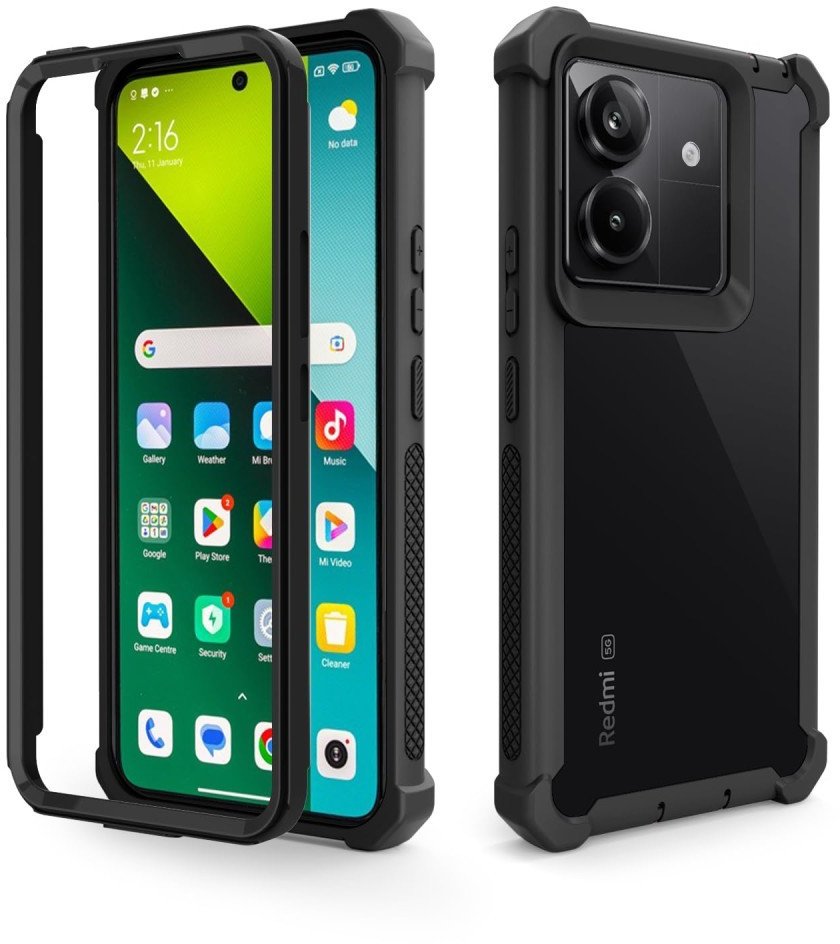 Etui pancerne 360 Supero Spare do Redmi 13C/Poco C65, czarne