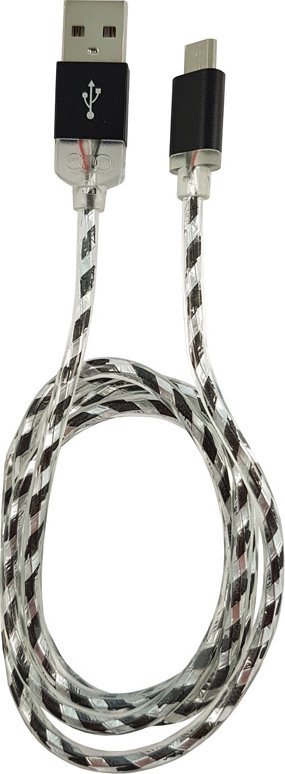 Kabel USB LC-Power USB-A - microUSB 1 m Przezroczysty (31332H)
