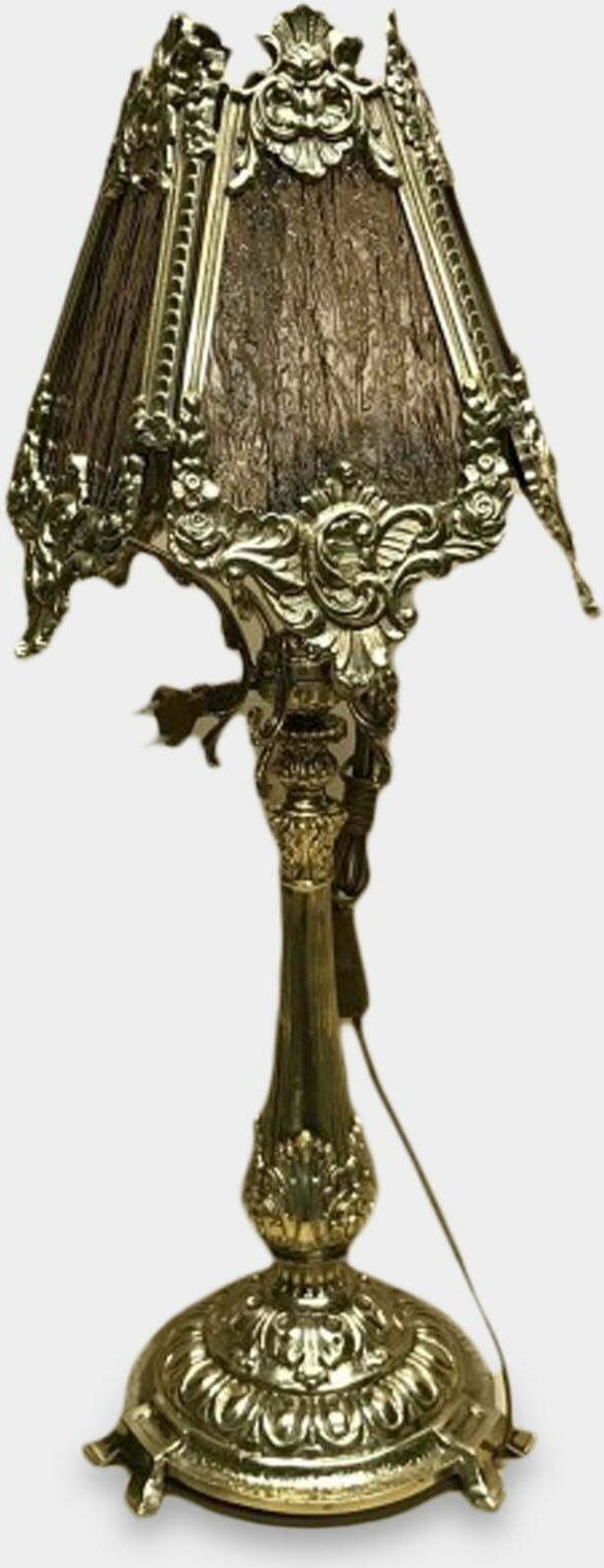 Lampa stołowa rzezbyzbrazu Lampa Mosiężna Złota Latarenka