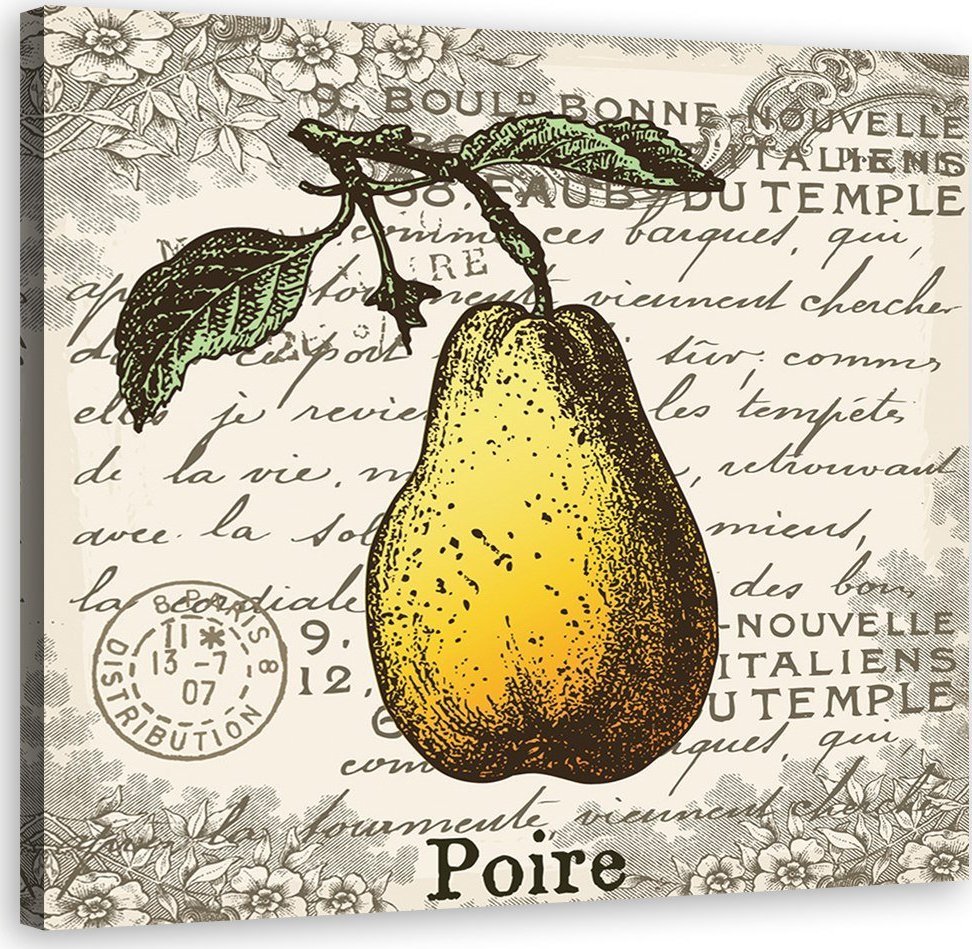 Feeby Obraz na płótnie, Gruszka vintage - 60x60