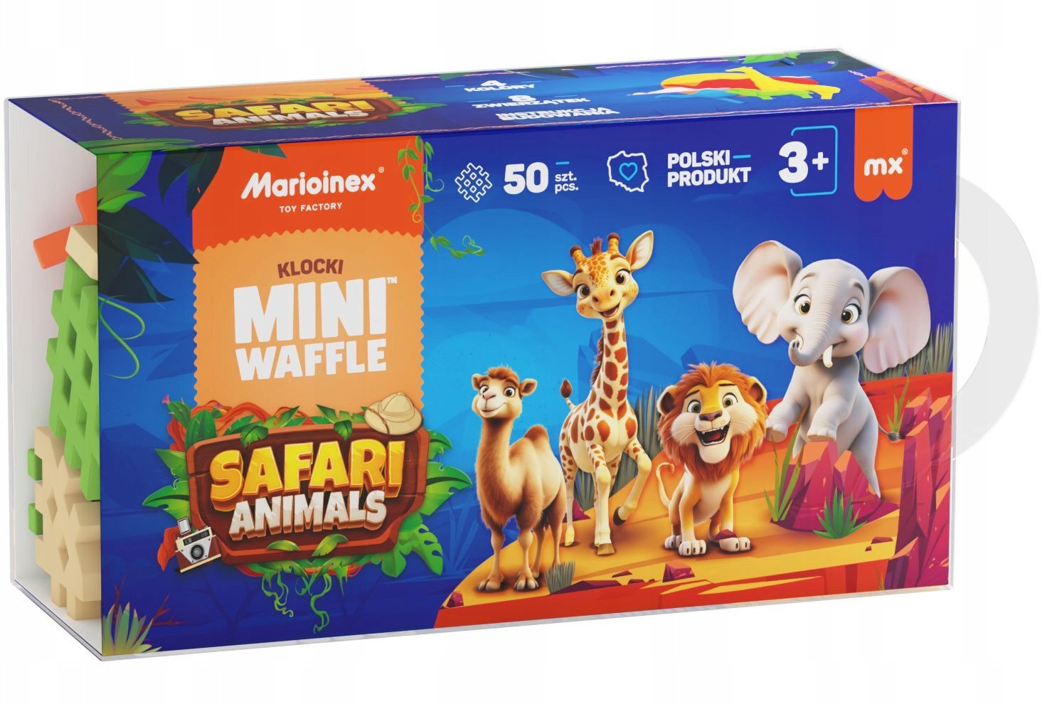 *****Klocki wafle mini Animals Safari 50el 07092