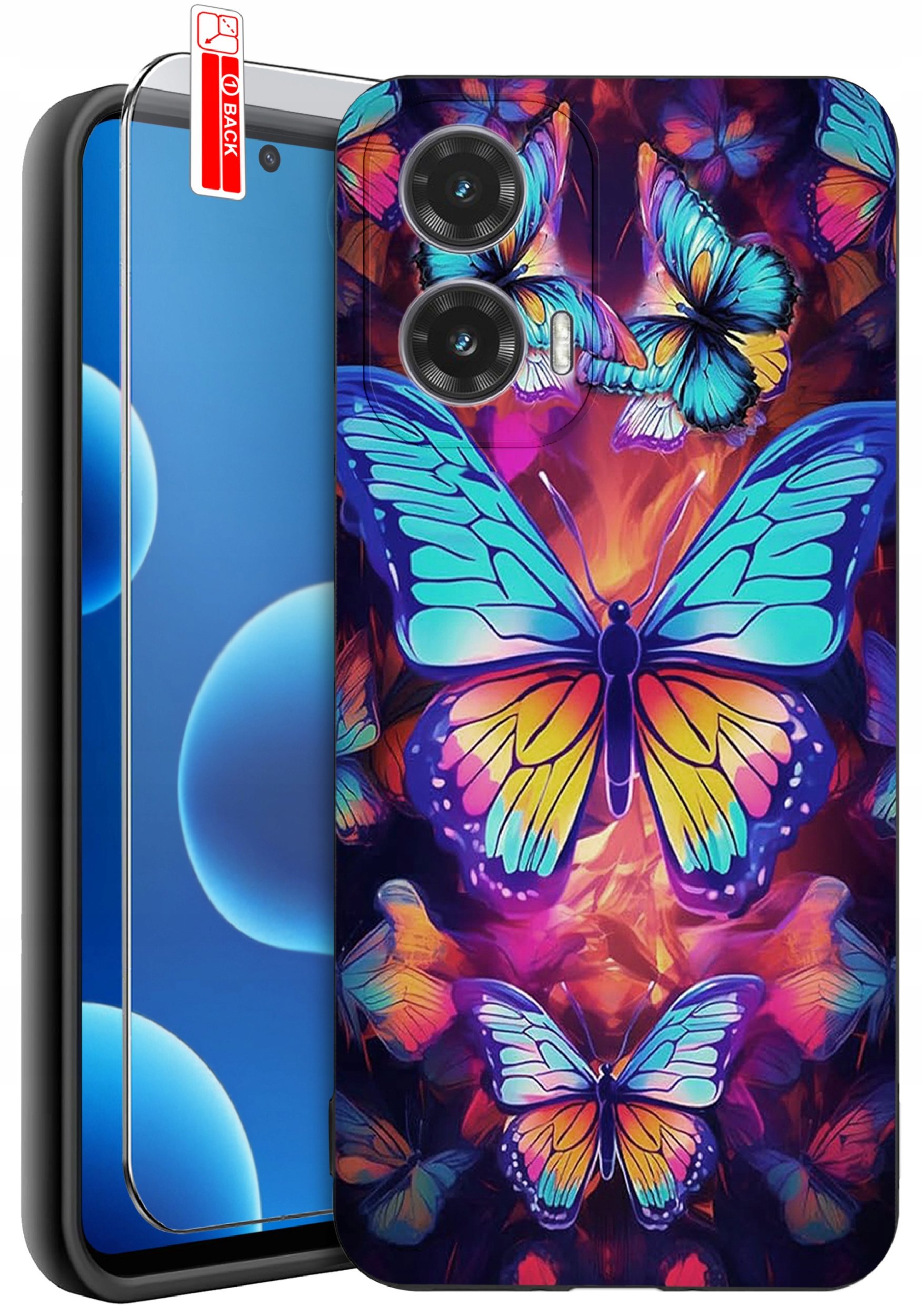 ETUI do Motorola Moto G45 5G | WZORY | SILIKONOWE MATT CASE + SZKŁO 9H