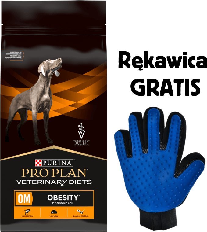Purina Pro Plan PRO PLAN Veterinary Diets Canine OM Obesity Management Karma dla psów 12kg + Rękawica do czesania GRATIS!