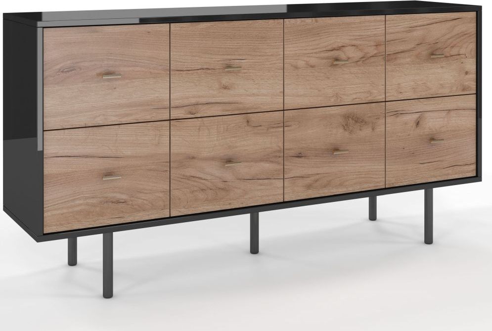 Skandica Komoda MAUD czarna/dąb