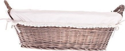 Kosz na pranie WickerPL Wiklinowa Wanienka na pranie kosz na pranie Ciemny Brąz z Obszyciem 60x44 H23 cm