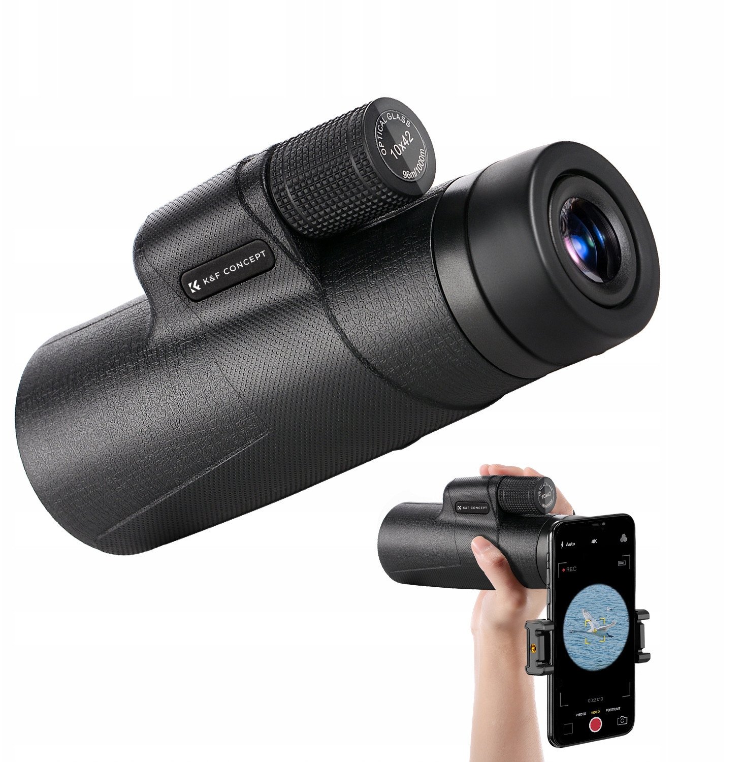 Monokular Luneta K&F CONCEPT ZOOM 10x 42mm 10x42 BaK4 IP65 + Etui / KF33.089