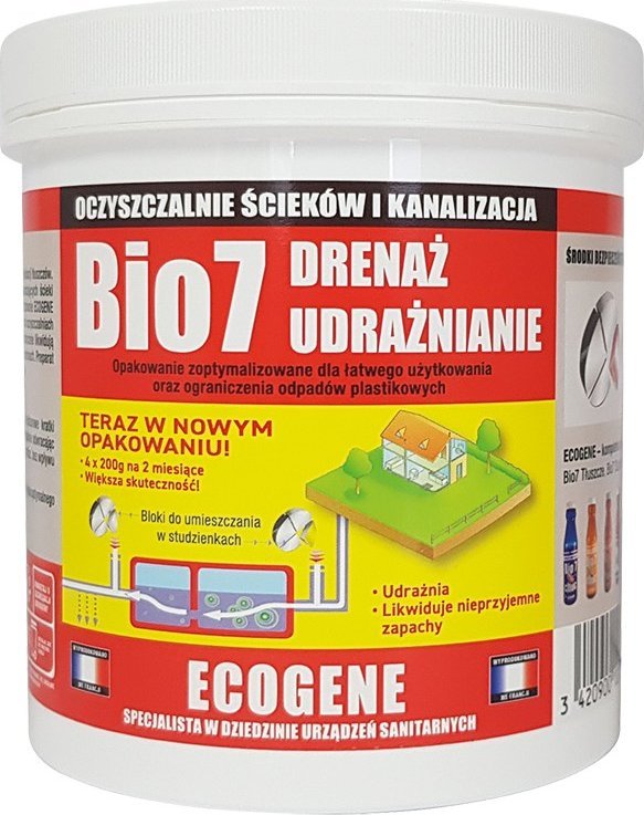 GRAF Preparat BIO7 DRENAŻ UDRAŻNIANIE 800G do studni chłonnych, drenażu i kanalizacji
